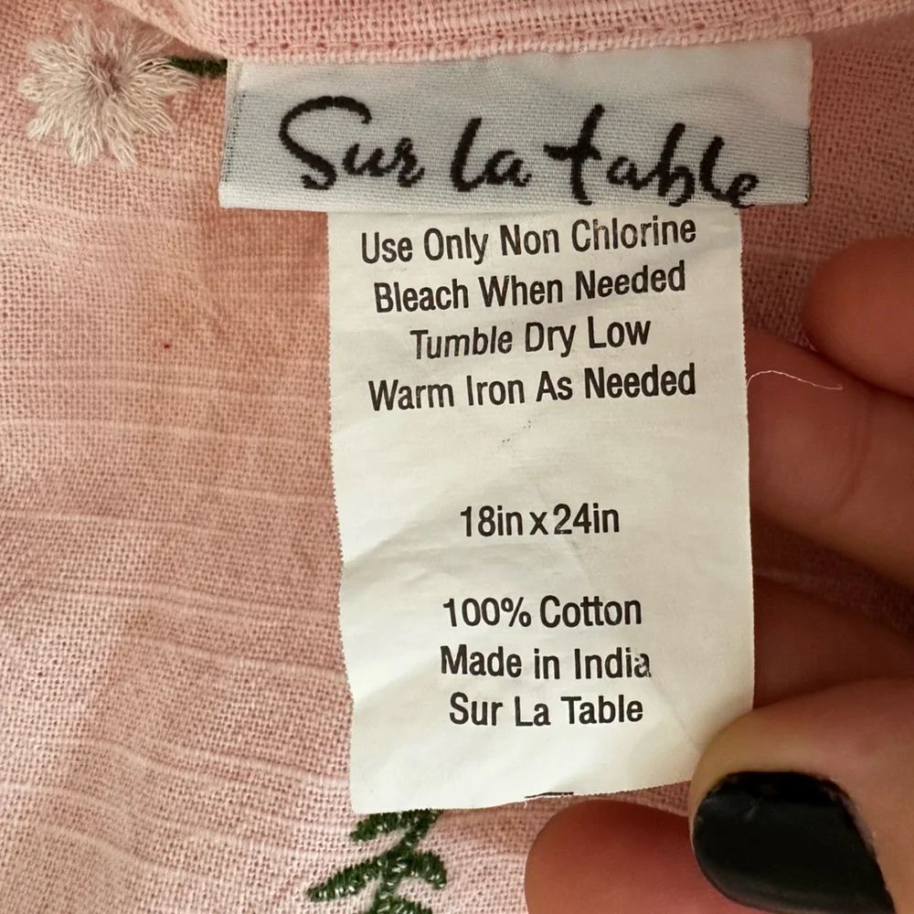 Sur La Table Pink Kids Apron with Embroidery